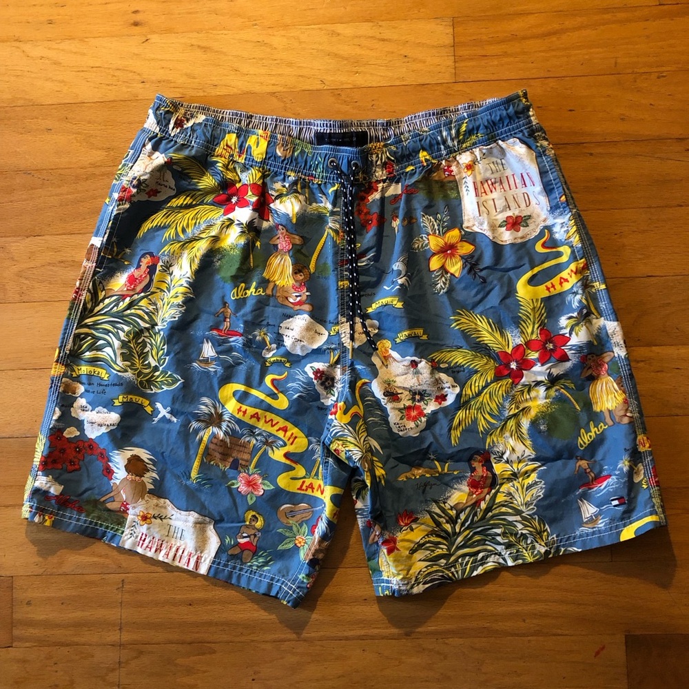 Tommy Hilfiger Tropical Blue Board Shorts